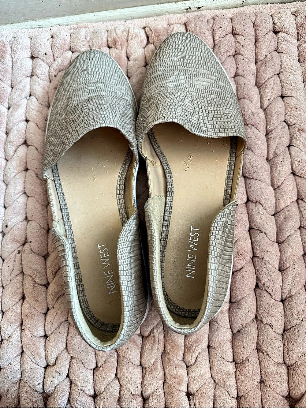 Nine West Letsplayo Woven Espadrille Flats in Beige